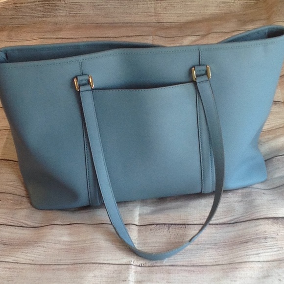 MICHAEL KORS structured TOTE BAG LIGHT BLUE - Picture 4 of 5